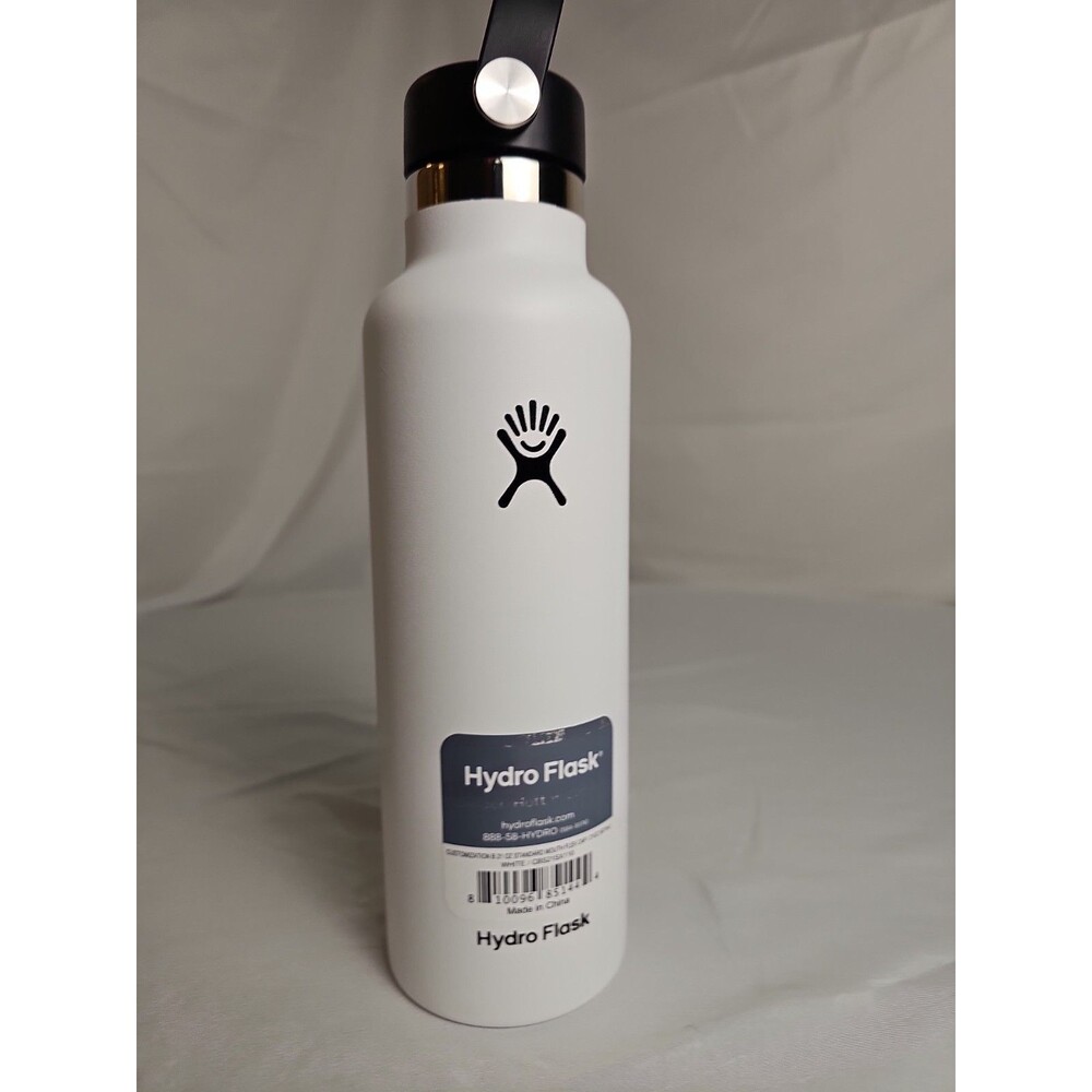 Hydro Flask 21 oz Standard Mouth Water Bottle White Black Desert Resort New